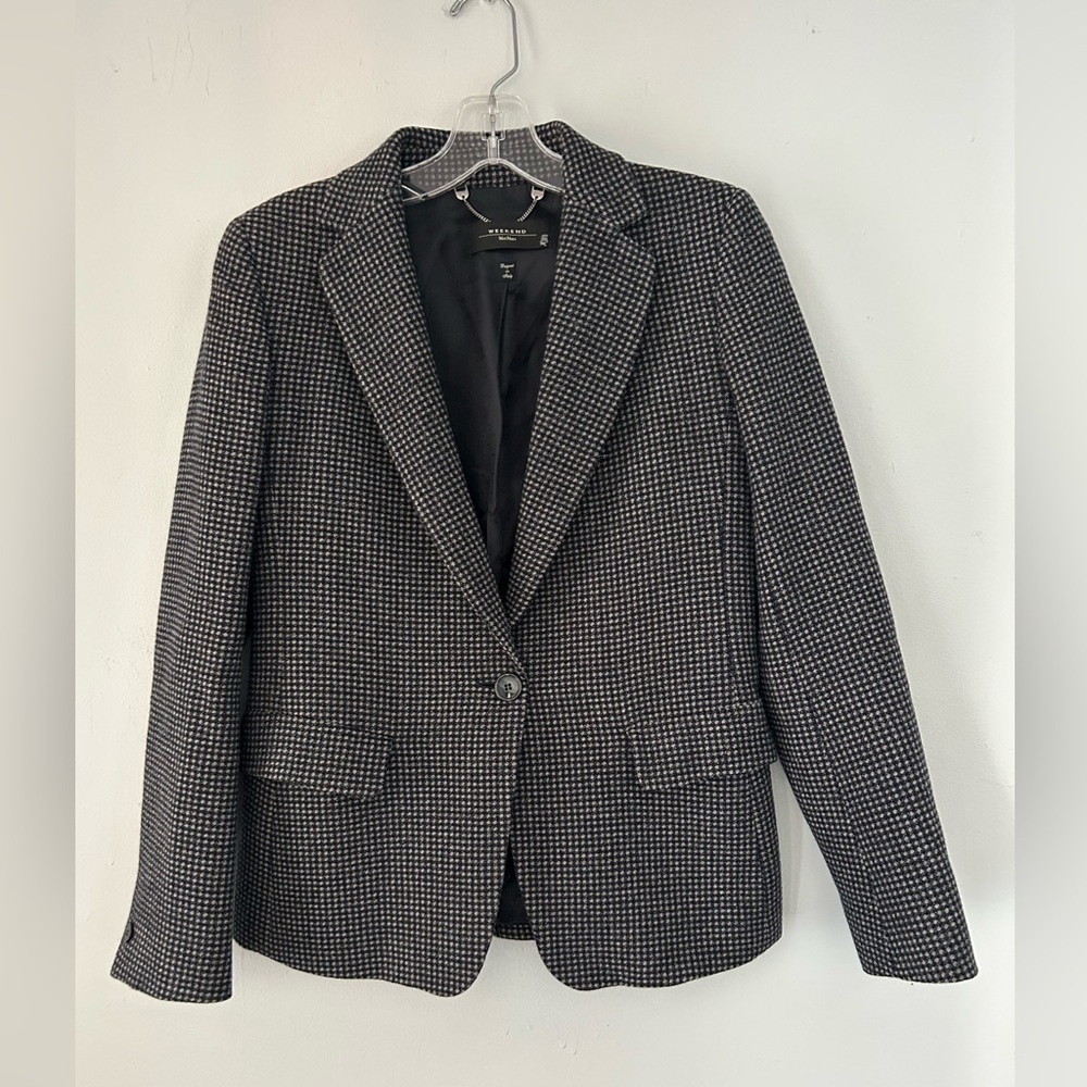 Max Mara Weekend Plaid Wool Blazer Jacket